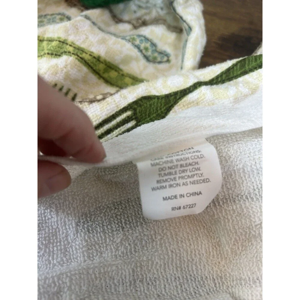 Set Of 2 Hanging Kitchen Towels Crochet Top Spoon Fork Farmhouse Decor Rustic